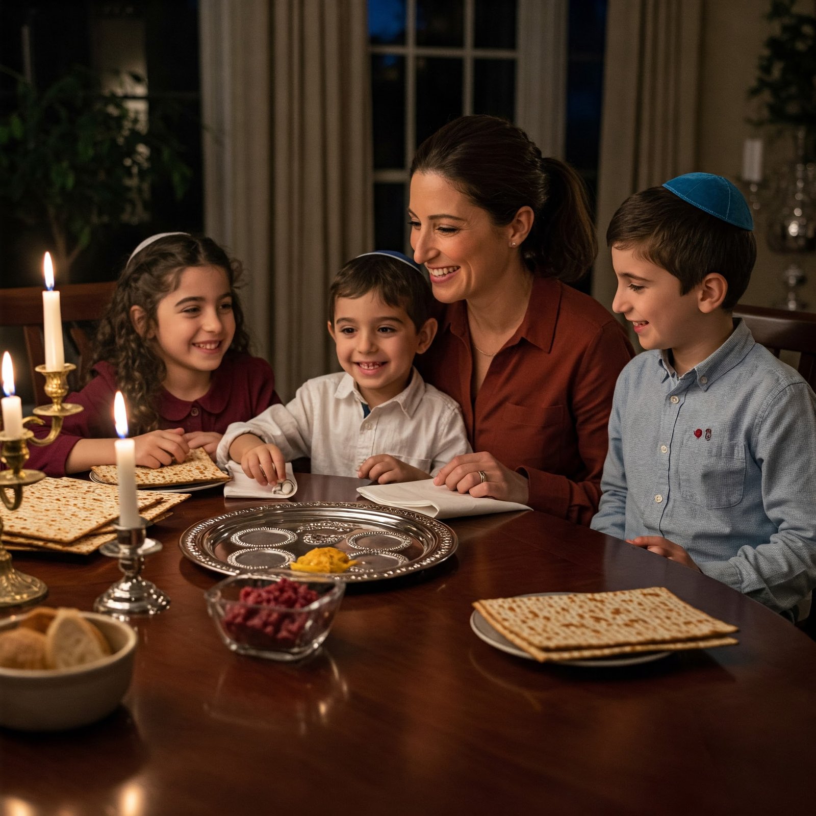 single parent celebrating Pesach with kids